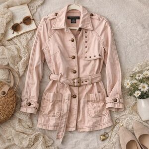 Calvin Klein Jeans embellished blush Pink Utility trench Jacket
